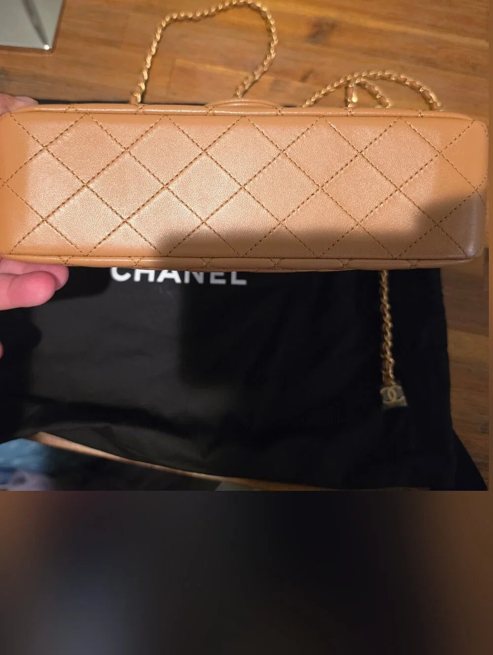 New CHANEL Small Flap Bag W/ Sliding Chain Strap